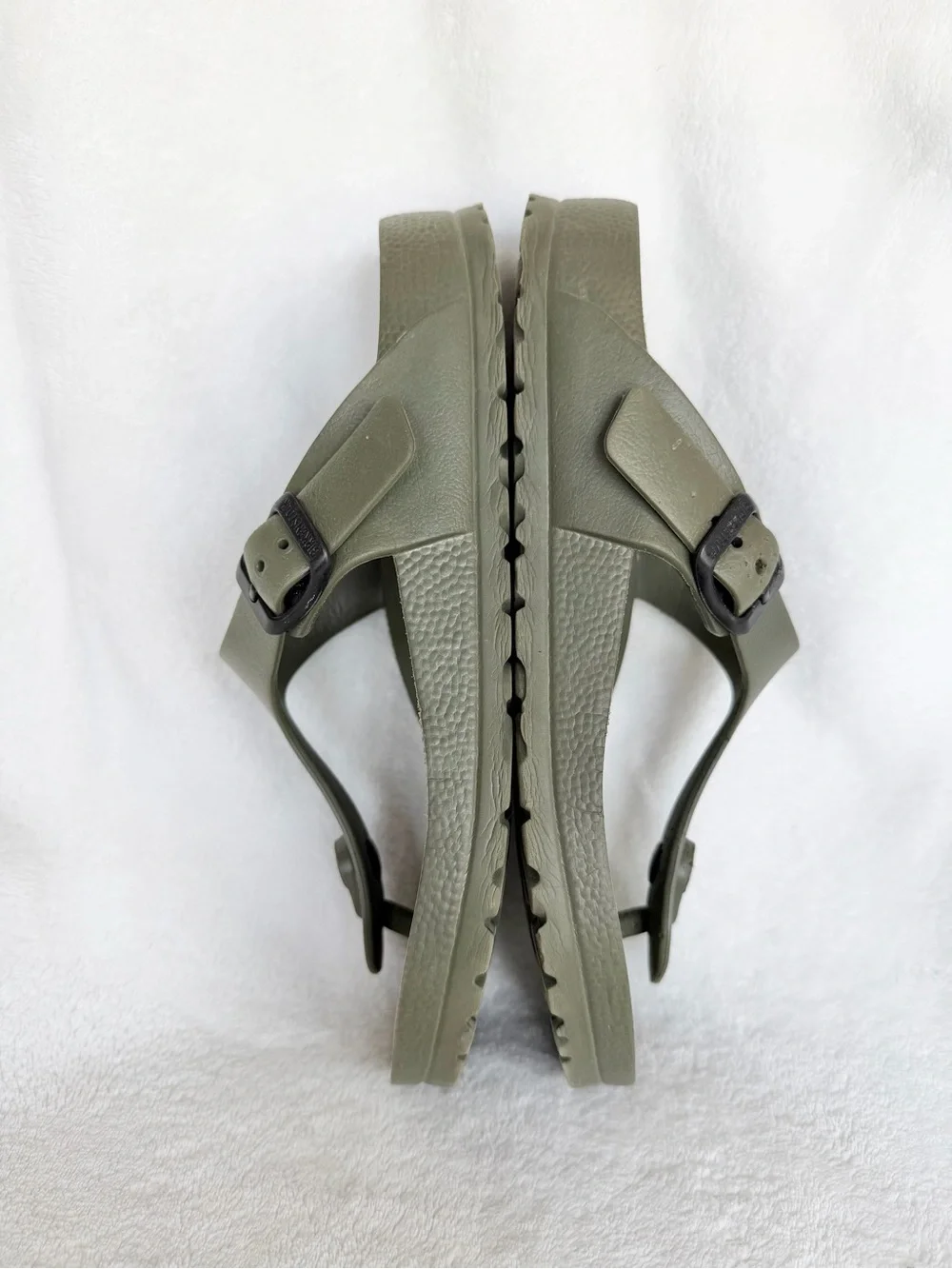 Birkenstock Sandals Mens 37 Olive Green Gizeh EVA Thong Flip Flop Casual Buckle